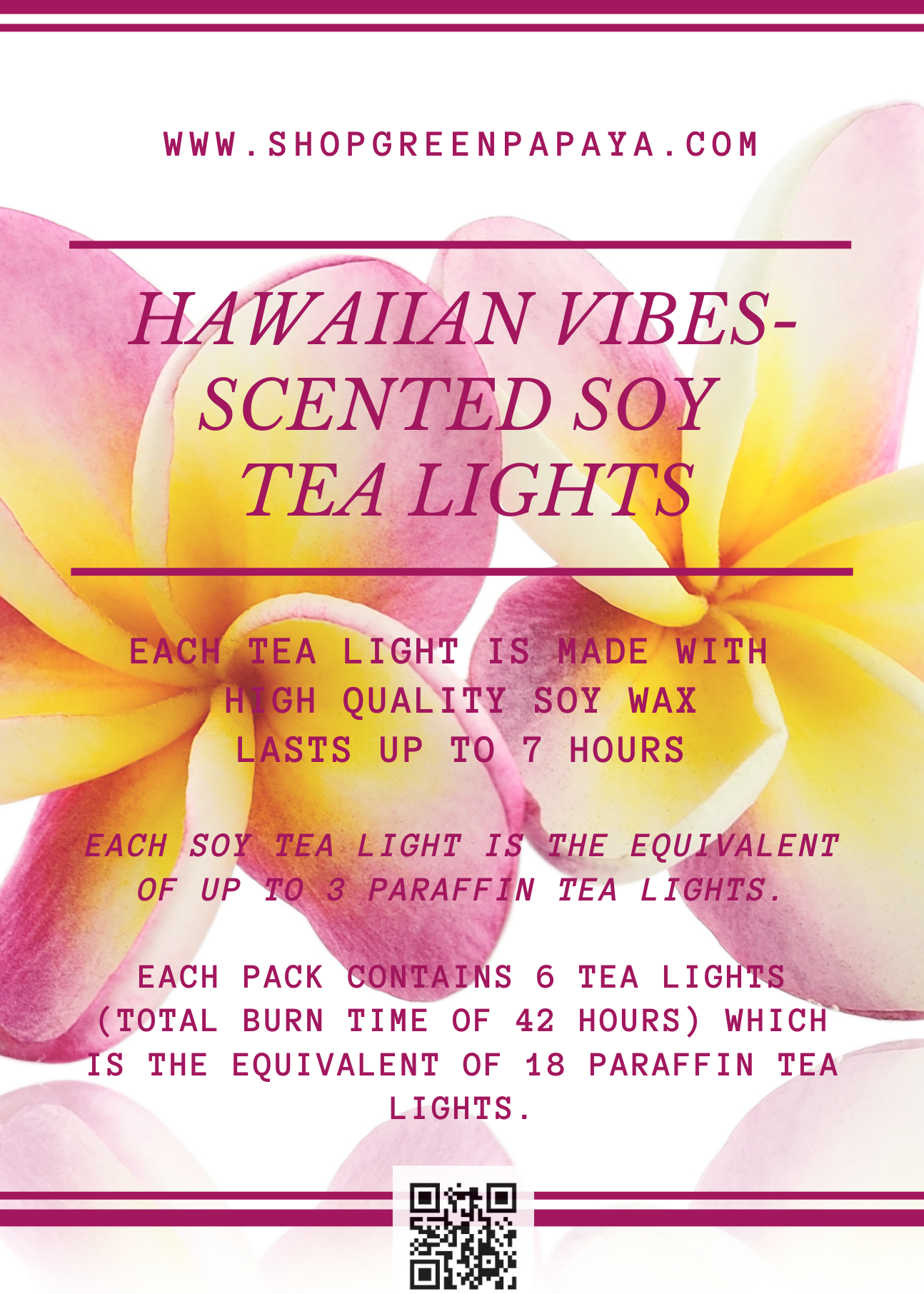 Hawaii Vibes Scented Soy Tea Light (NEW!)