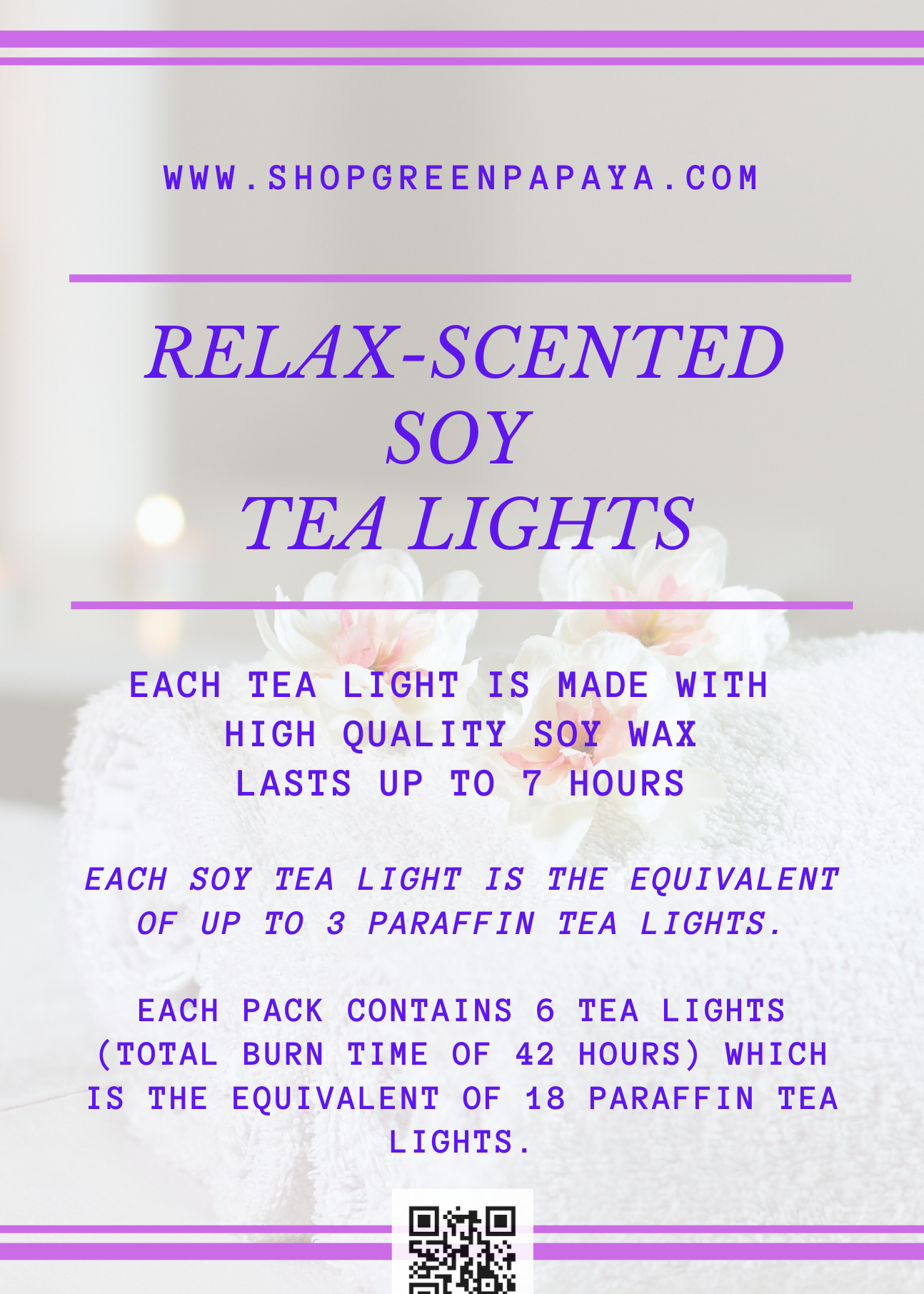Relax Scented Soy Tea Light (NEW!)