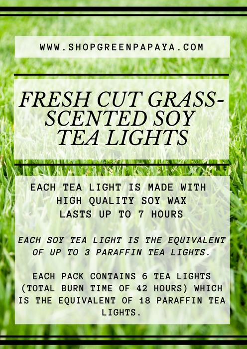 Fresh Cut Grass Scented Soy Tea Light