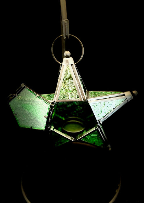 Tealight Holder - Green Christmas Star Lantern (NEW!)