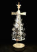 Decorative Christmas tree with star on top against a black background