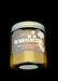 Jar of 'S'mores' candle with a label on a dark background