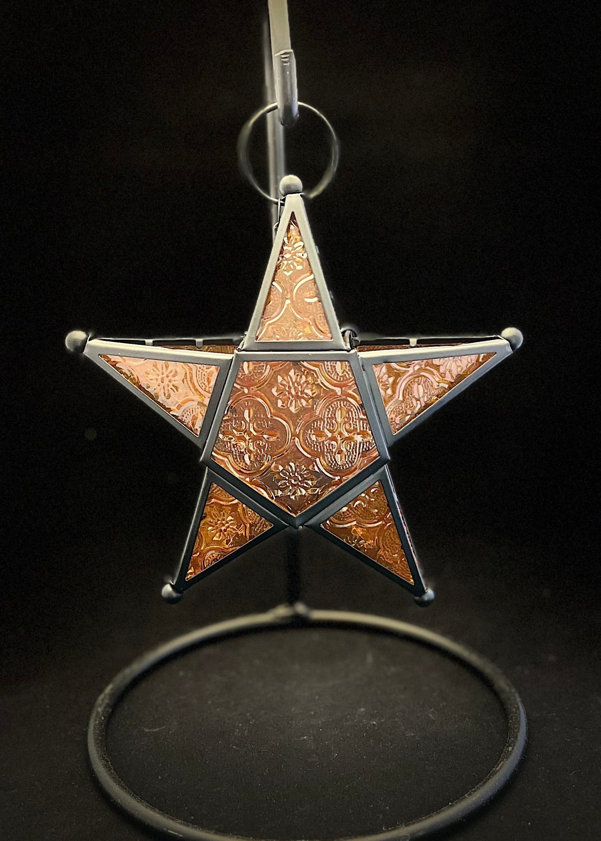 Tealight Holder - Orange Christmas Star Lantern (NEW!)