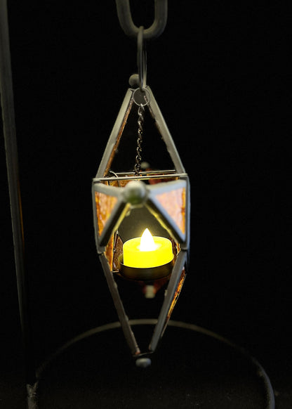 Tealight Holder - Orange Christmas Star Lantern (NEW!)