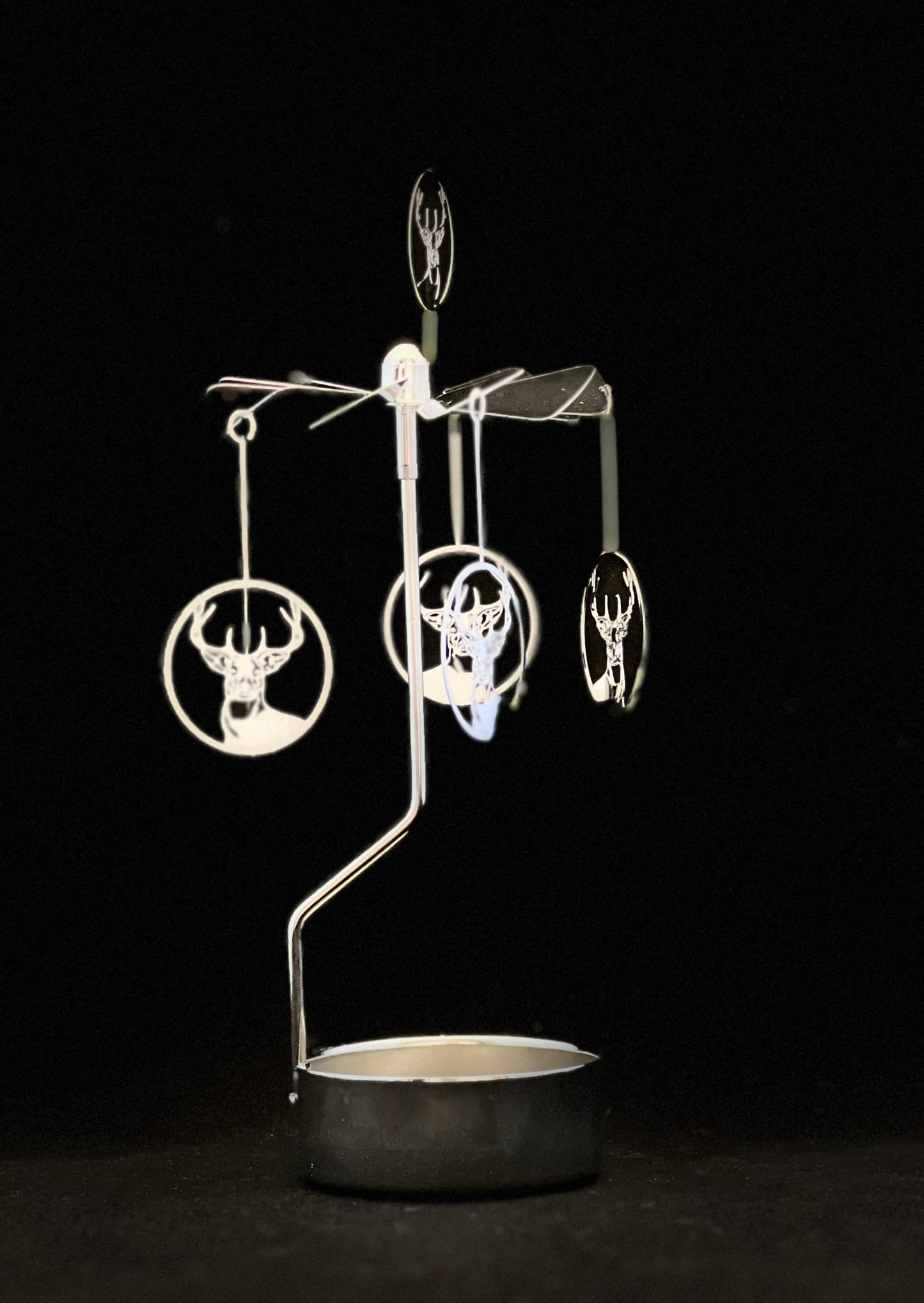 Candle Carousel - Silver Deer