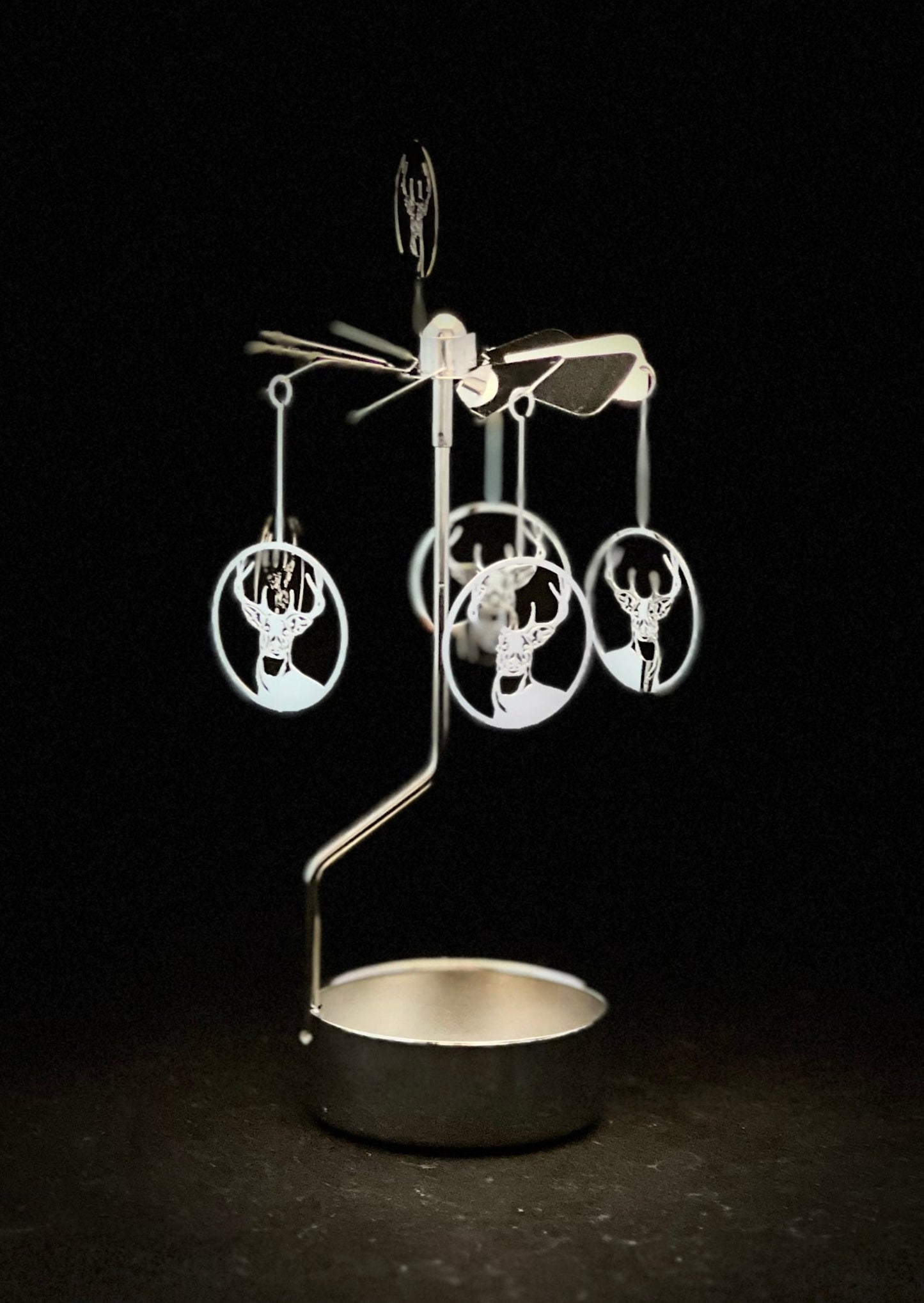 Candle Carousel - Silver Deer