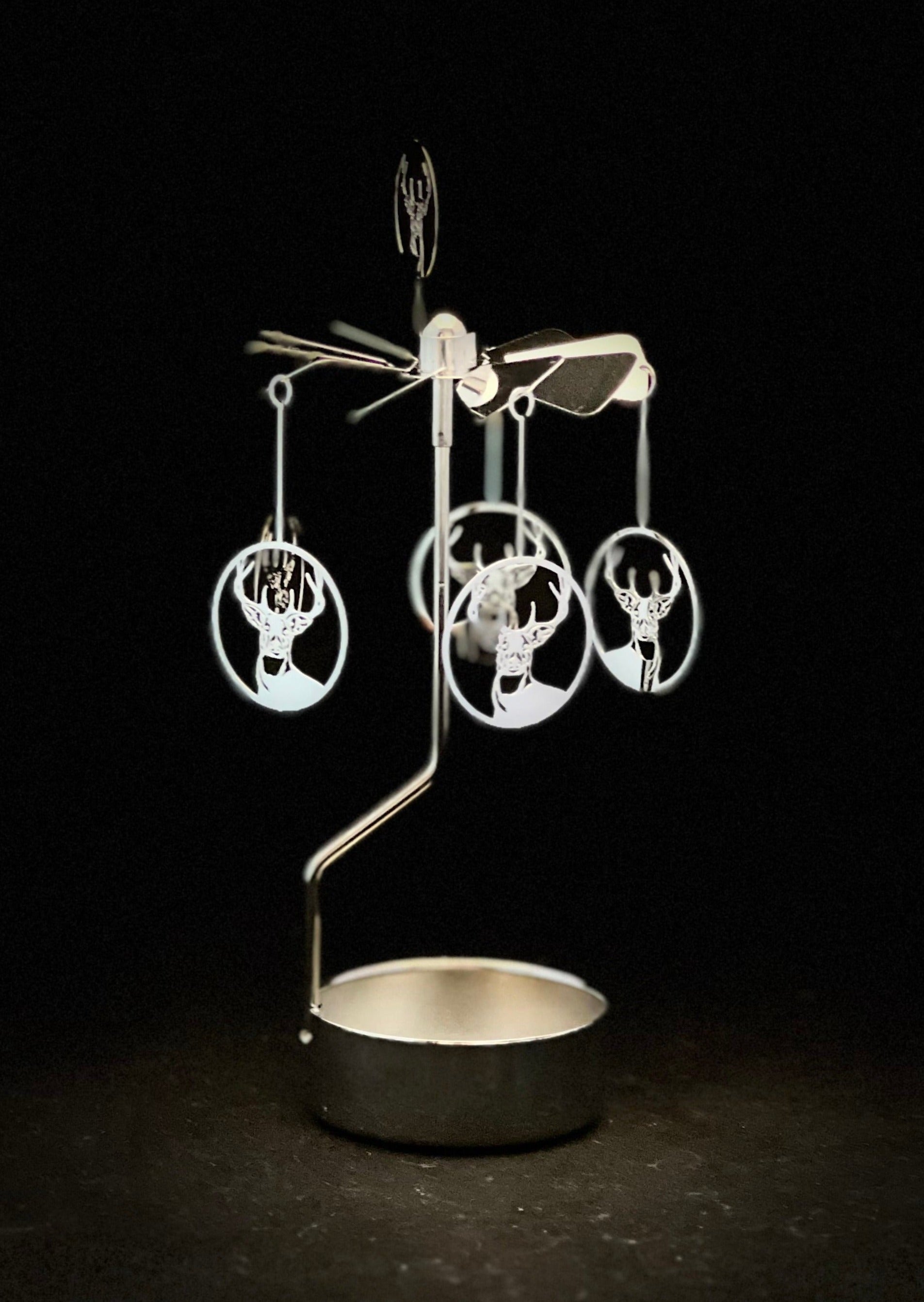 Candle Carousel - Silver Deer