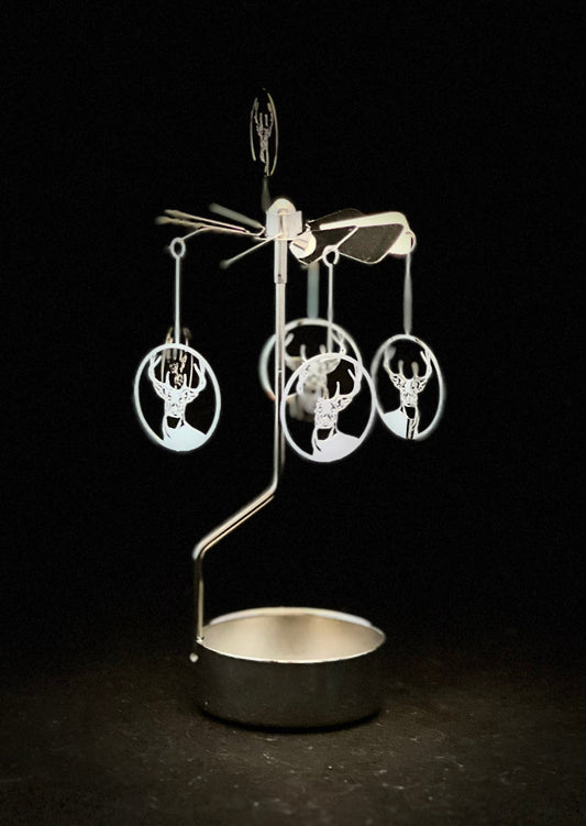 Candle Carousel - Silver Deer