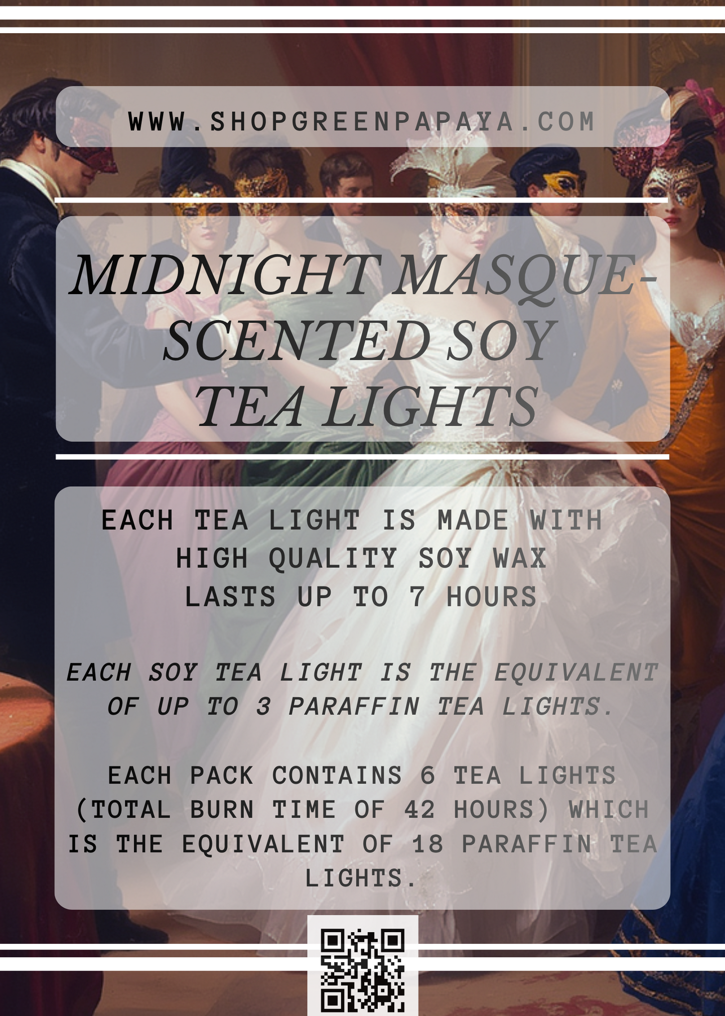 Midnight Masque Scented Soy Tea Light (NEW!)
