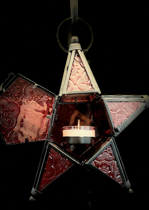 Tealight Holder - Red Christmas Star Lantern (NEW!)