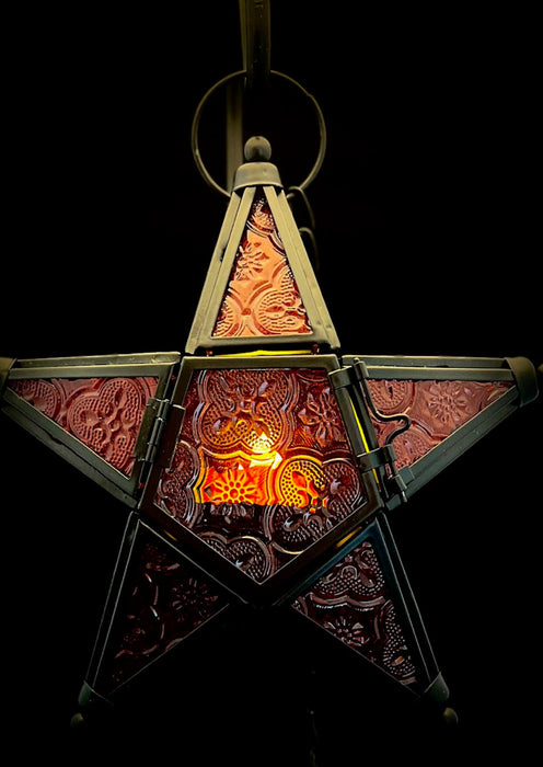 Tealight Holder - Red Christmas Star Lantern