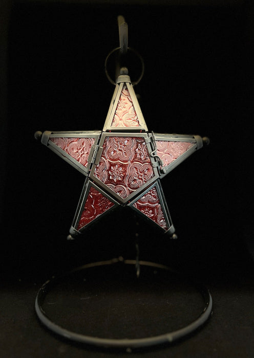 Tealight Holder - Red Christmas Star Lantern