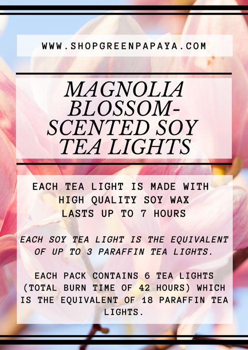 Magnolia Blossom Scented Soy Tea Light