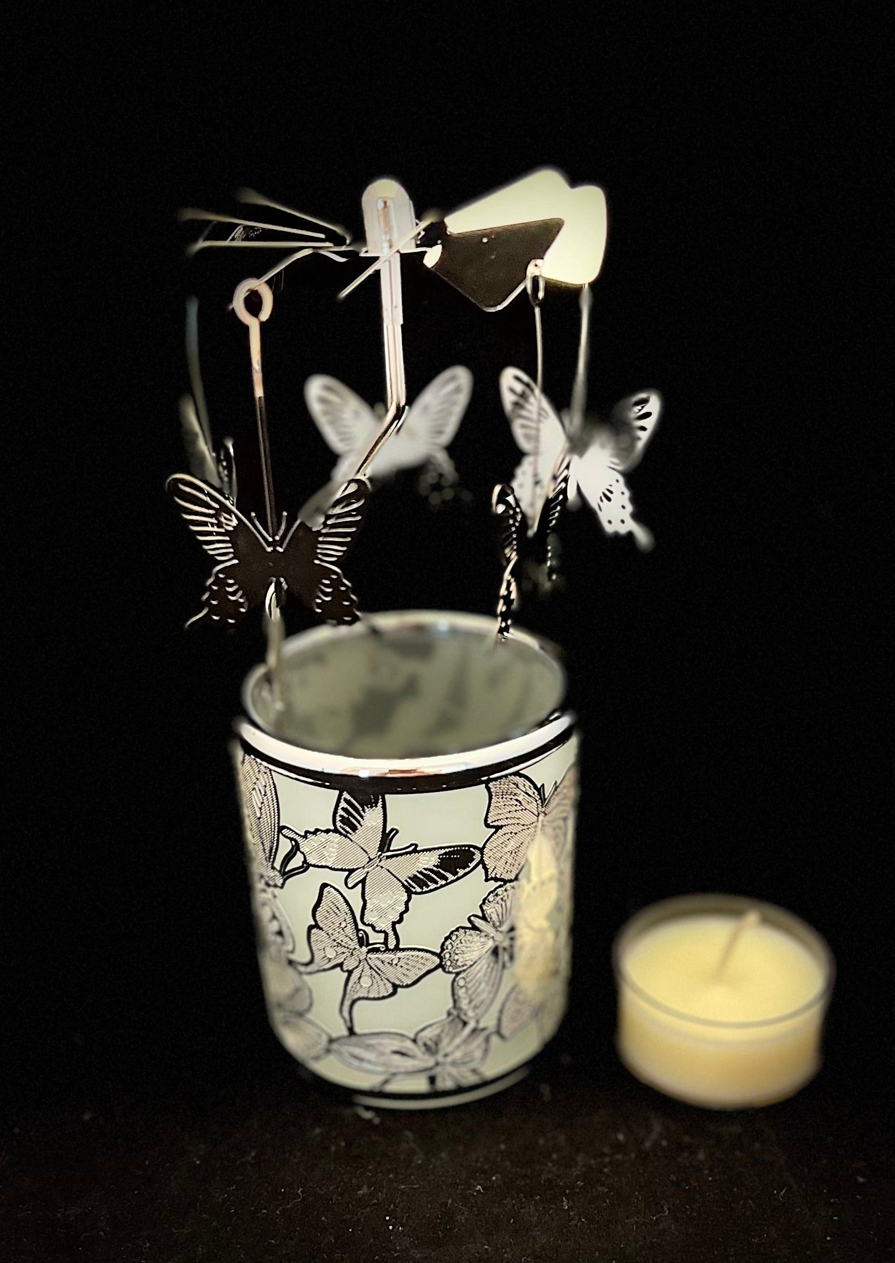Candle Carousel - The Silver House of Butterflies
