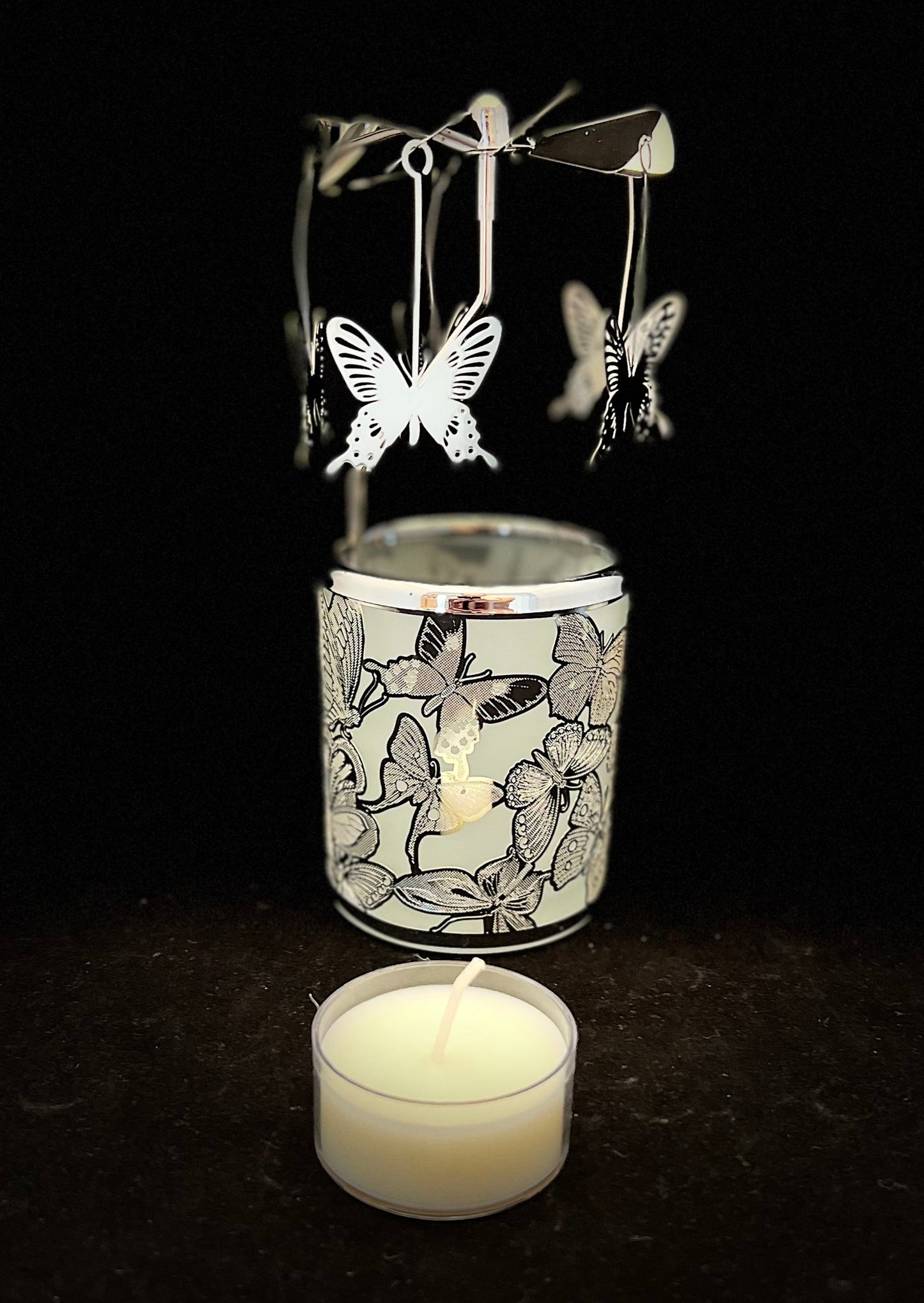 Candle Carousel - The Silver House of Butterflies