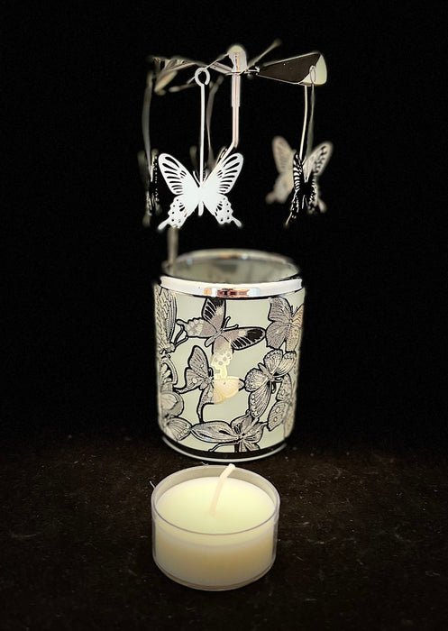 Candle Carousel - The Silver House of Butterflies
