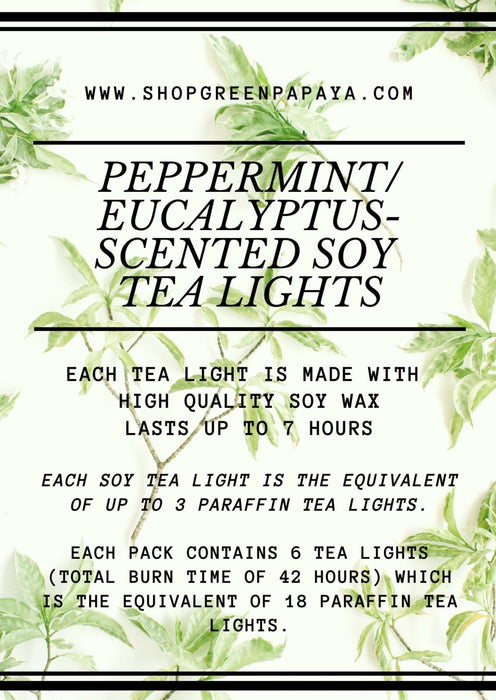 Peppermint/Eucalyptus Scented Soy Tea Light