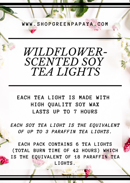 Wildflower Scented Soy Tea Light