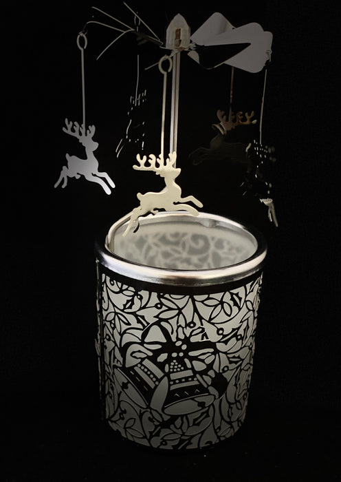 Candle Carousel - The Silver Reindeers