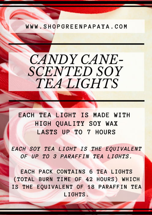 Candy Cane Scented Soy Tea Light